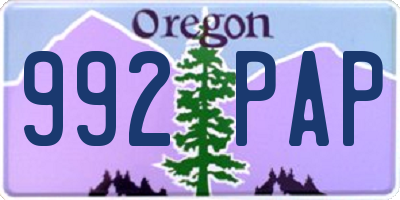 OR license plate 992PAP