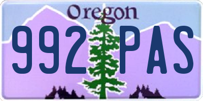 OR license plate 992PAS