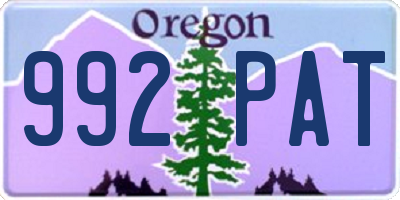 OR license plate 992PAT