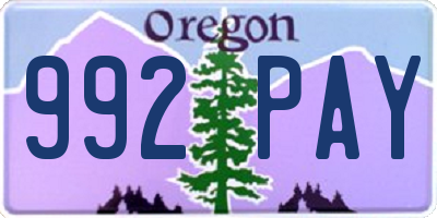 OR license plate 992PAY