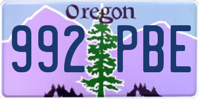 OR license plate 992PBE