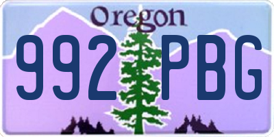 OR license plate 992PBG