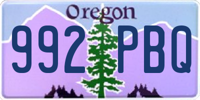 OR license plate 992PBQ