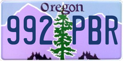 OR license plate 992PBR