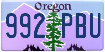 OR license plate 992PBU