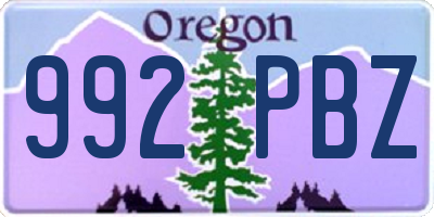 OR license plate 992PBZ