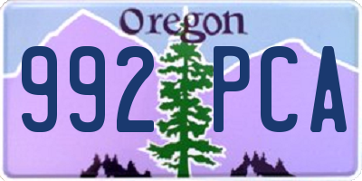 OR license plate 992PCA