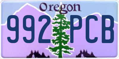 OR license plate 992PCB