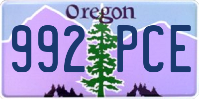 OR license plate 992PCE