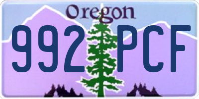 OR license plate 992PCF