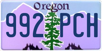 OR license plate 992PCH