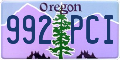 OR license plate 992PCI