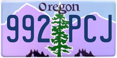 OR license plate 992PCJ