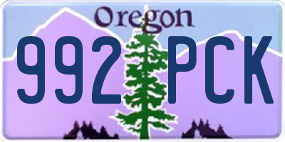 OR license plate 992PCK
