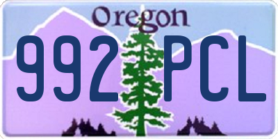 OR license plate 992PCL