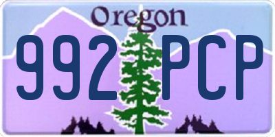 OR license plate 992PCP