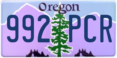 OR license plate 992PCR