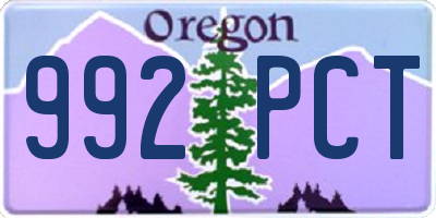 OR license plate 992PCT