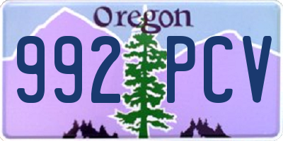OR license plate 992PCV