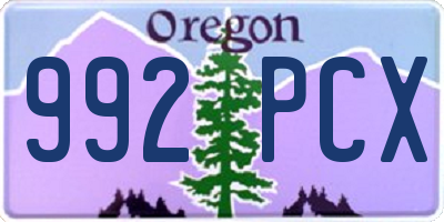 OR license plate 992PCX