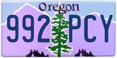OR license plate 992PCY