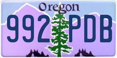 OR license plate 992PDB