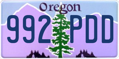 OR license plate 992PDD