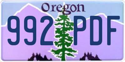 OR license plate 992PDF