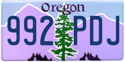 OR license plate 992PDJ
