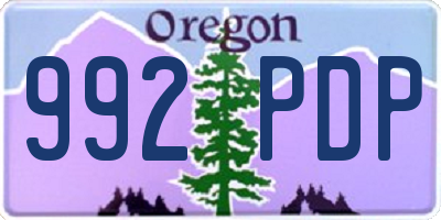 OR license plate 992PDP