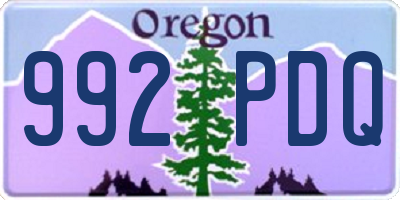 OR license plate 992PDQ
