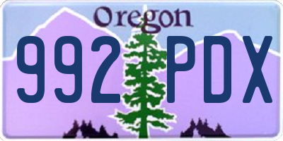 OR license plate 992PDX