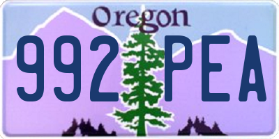 OR license plate 992PEA