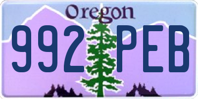 OR license plate 992PEB