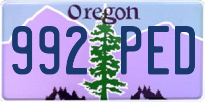 OR license plate 992PED