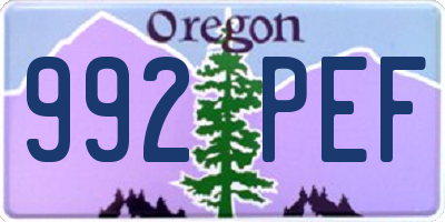 OR license plate 992PEF