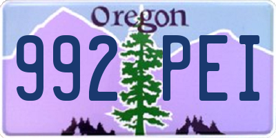 OR license plate 992PEI
