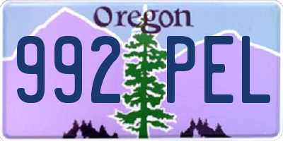 OR license plate 992PEL