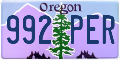 OR license plate 992PER