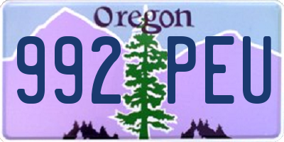 OR license plate 992PEU