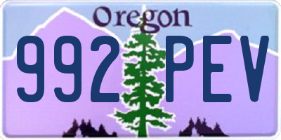 OR license plate 992PEV