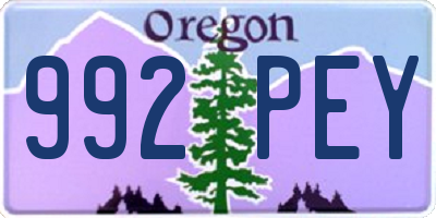 OR license plate 992PEY