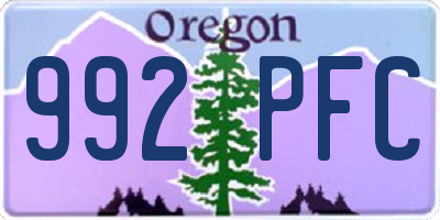 OR license plate 992PFC
