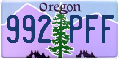 OR license plate 992PFF