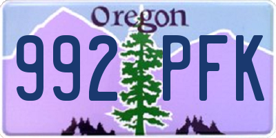 OR license plate 992PFK