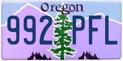 OR license plate 992PFL