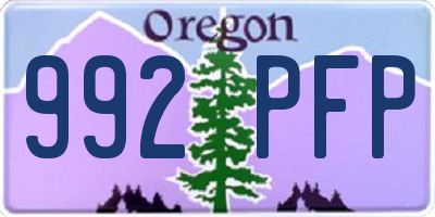 OR license plate 992PFP