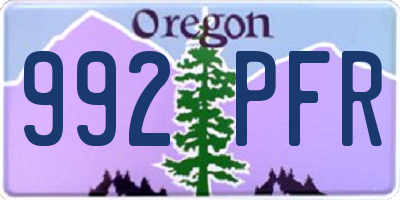 OR license plate 992PFR