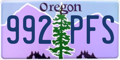 OR license plate 992PFS