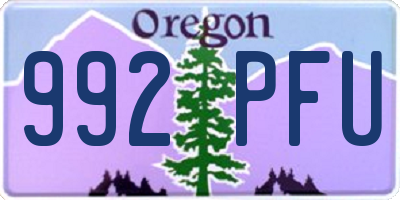 OR license plate 992PFU